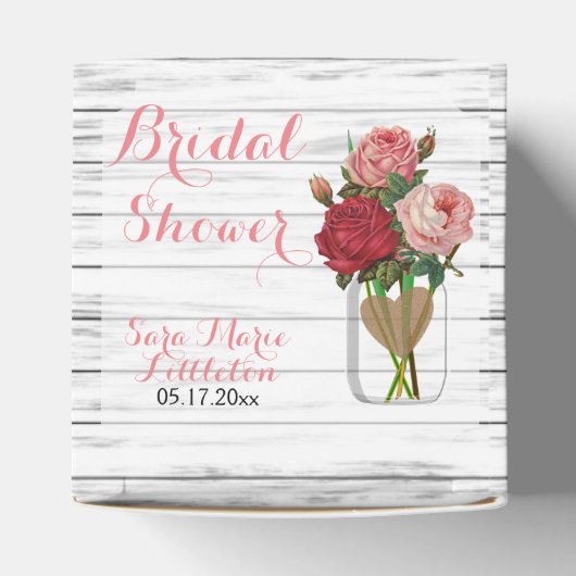 Mooi Roos Mason Jar Vrijgezellenfeest Bedankdoosjes (Bovenkant)