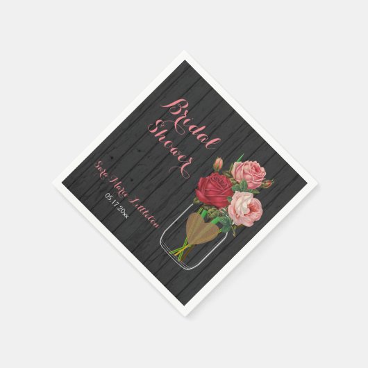 Mooi Roos Mason Jar Vrijgezellenfeest Servetten (Hoek)