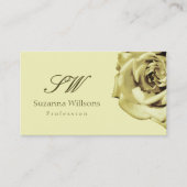 Mooi Roos Plain Pastel Beige met Initialen Visitekaartje (Voorkant)