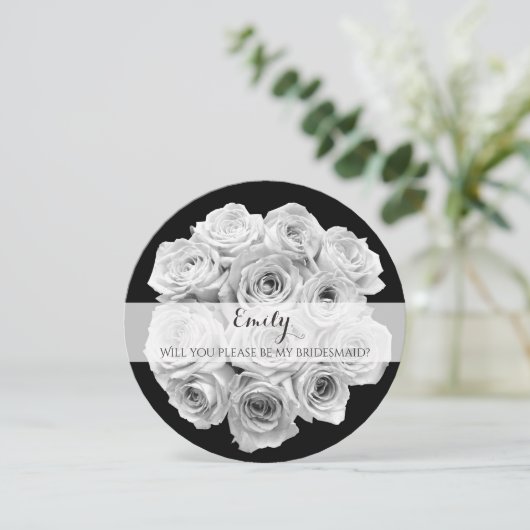 Mooi Rose Boeket Bruidsmeisje Uitnodiging Kaart (Staand voorkant)