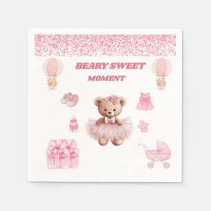 MOOI ROZE 11,9 CM BEER MEISJE DESSERT BABY SHOWER SERVET