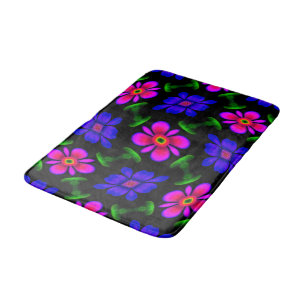 Mooi roze bloemen patroon badmat