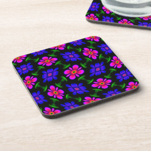 Mooi roze bloemen patroon bier onderzetter