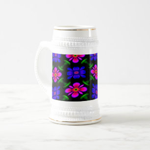 Mooi roze bloemen patroon bierpul