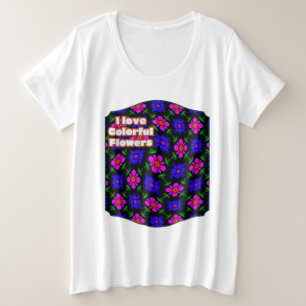 Mooi roze bloemen patroon grote maat t-shirt