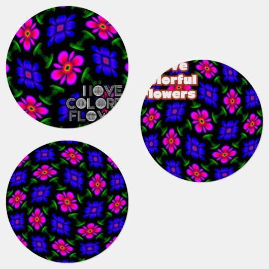 Mooi roze bloemen patroon labels (Groep)