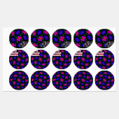 Mooi roze bloemen patroon labels (Vel)