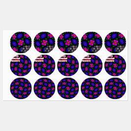 Mooi roze bloemen patroon labels