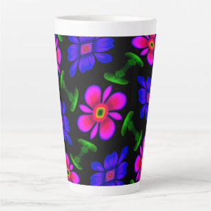 Mooi roze bloemen patroon latte mok