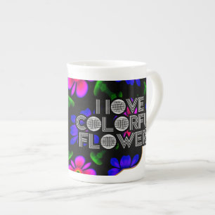Mooi roze bloemen patroon porselein kop