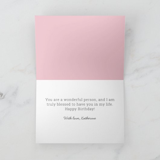 Mooi Roze Bloemstuk Schoondochter Gelukkige Verjaa Kaart (Binnen)