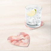 Mooi Roze Blos Harten Liefde Kartonnen Onderzetters (Insitu)