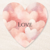 Mooi Roze Blos Harten Liefde Kartonnen Onderzetters (Voorkant)