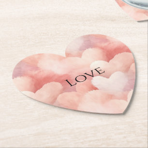 Mooi Roze Blush Harten Liefde Kartonnen Onderzetters