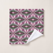 Mooi Roze En Groen Uitgerekte Kleurblok Bad Handdoek (Wasdoekje)