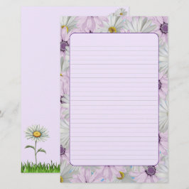 Mooi Roze en Wit Daisy Bloemen Briefpapier