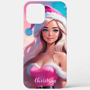 Mooi Roze Kerstmis Meisje 01 iPhone 12 Pro Max Hoesje