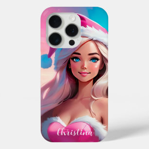 Mooi Roze Kerstmis Meisje 01 iPhone 15 Pro Case