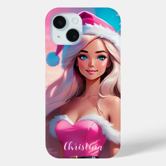 Mooi Roze Kerstmis Meisje 01 Case-Mate iPhone Case (Achterkant)