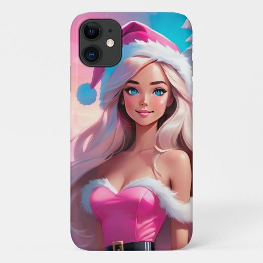 Mooi Roze Kerstmis Meisje 01 Case-Mate iPhone Case (Achterkant)