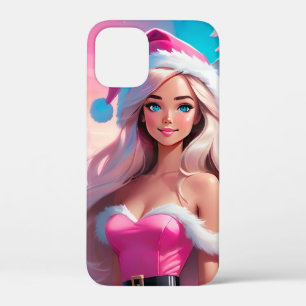 Mooi Roze Kerstmis Meisje 01 iPhone 12 Mini Hoesje