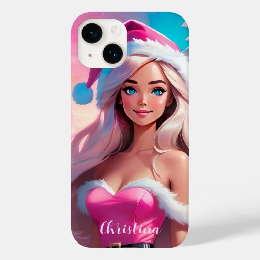 Mooi Roze Kerstmis Meisje 01 Case-Mate iPhone Case (Achterkant)