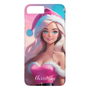 Mooi Roze Kerstmis Meisje 01 iPhone 8 Plus / 7 Plus Hoesje