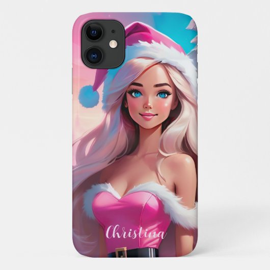 Mooi Roze Kerstmis Meisje 01 Case-Mate iPhone Case (Achterkant)