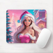 Mooi Roze Kerstmis Meisje 01 Muismat (Met muis)