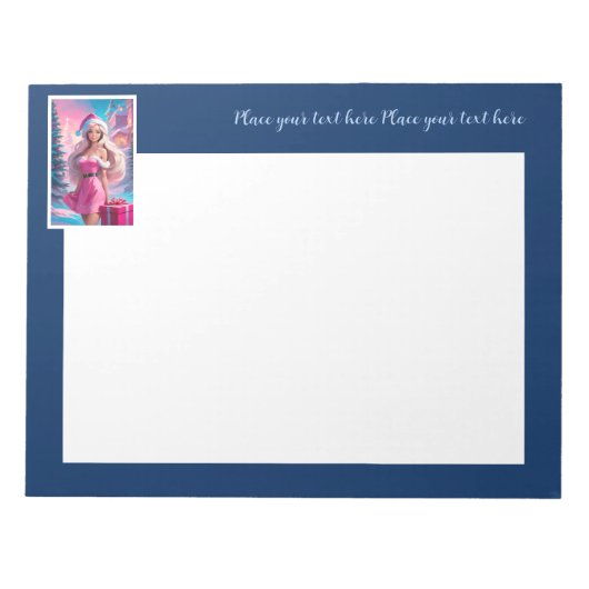 Mooi Roze Kerstmis Meisje 01 Notitieblok (Voorkant)