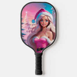 Mooi Roze Kerstmis Meisje 01 Pickleball Paddle