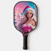 Mooi Roze Kerstmis Meisje 01 Pickleball Paddle (Achterkant)