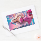 Mooi Roze Kerstmis Meisje 01 Rechthoekige Sticker (Envelop)