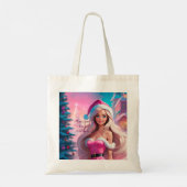 Mooi Roze Kerstmis Meisje 01 Tote Bag (Achterkant)