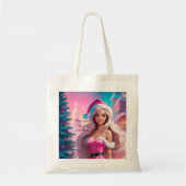 Mooi Roze Kerstmis Meisje 01 Tote Bag (Voorkant)
