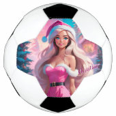 Mooi Roze Kerstmis Meisje 01 Voetbal (Voorkant)