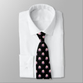 Mooi roze Lily Lotus Flower Trendy Pattern Stropdas (Gebonden)