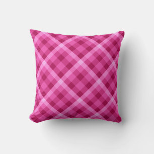 Mooi roze magenta geruite Sierkussen