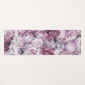 Mooi Roze Pioenrozen Bloemend Monogram Yogamat (Achterkant (horizontaal))