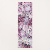 Mooi Roze Pioenrozen Bloemend Monogram Yogamat (Voorkant)