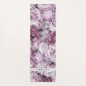 Mooi Roze Pioenrozen Bloemend Monogram Yogamat (Achterkant)