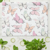 Mooi roze vlinderpatroon theedoek (Gevouwen)