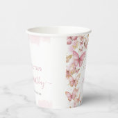 Mooi Roze Vlinders 1e 2e Zoete 16 Verjaardag Papieren Bekers (Links)