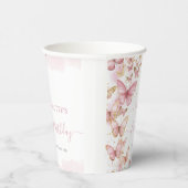 Mooi Roze Vlinders 1e 2e Zoete 16 Verjaardag Papieren Bekers (Rechts)
