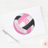 mooi roze volleybal op maat ronde sticker (Envelop)
