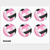mooi roze volleybal op maat ronde sticker (Vel)