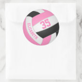 mooi roze volleybal op maat ronde sticker (Tas)