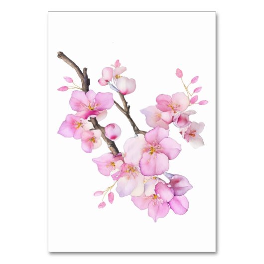 Mooi roze waterverf kersenbloesems script kaart (Achterkant)