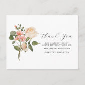 Mooi roze witte bloemige 100ste verjaardag Bedankt Briefkaart (Voorkant)