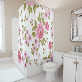 Mooi rozen bloemenpatroon douchegordijn (In situ)